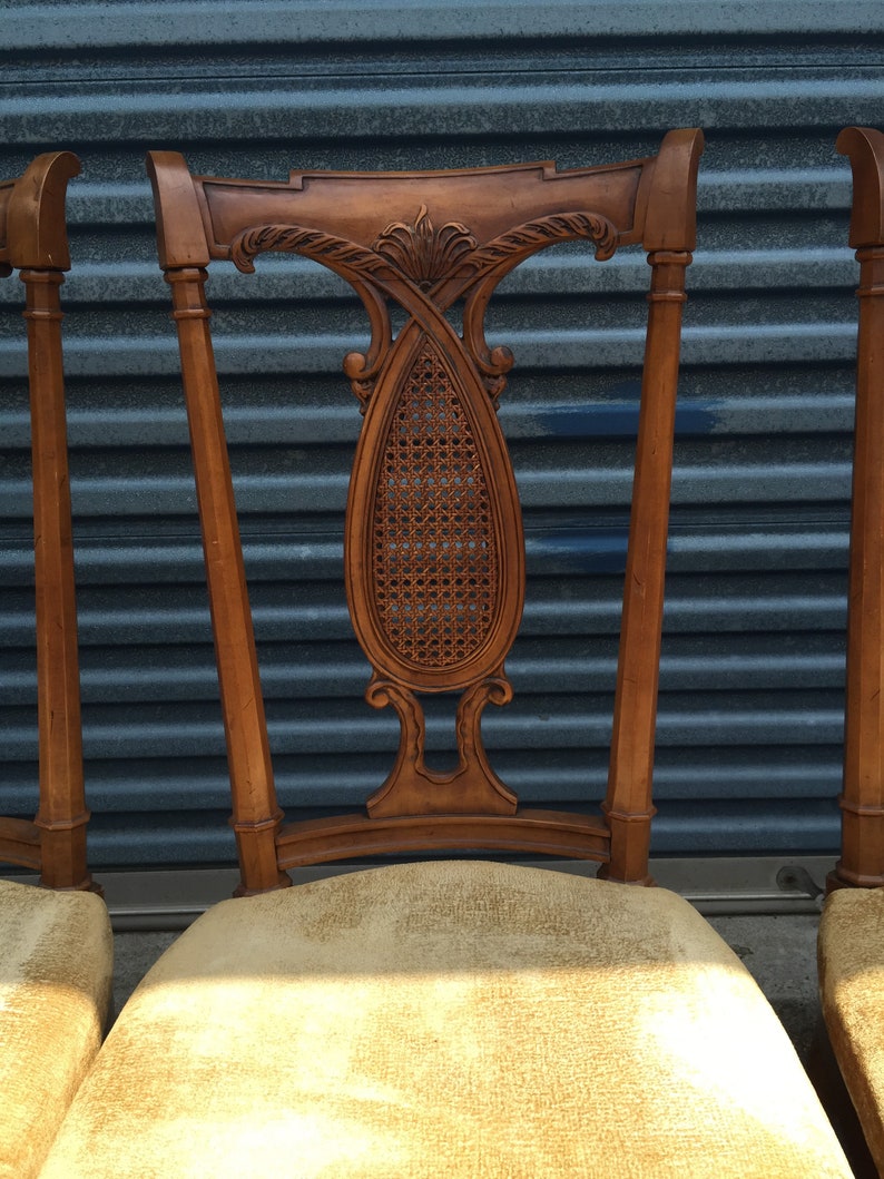 Set of 6 Solid Wood Ornate French Dining Chairs Etsy