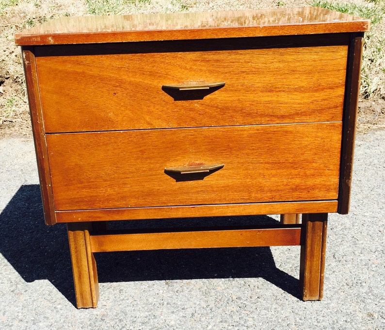 Vintage Bassett 2 pc Bedroom Set Mid Century Tall dresser & Etsy