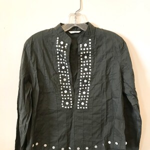 Decorated Indian Blouse with Mother of Pearl Buttons