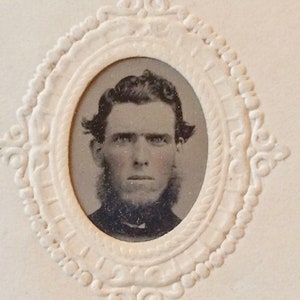 Antique Tintype of a Young Man with Beard