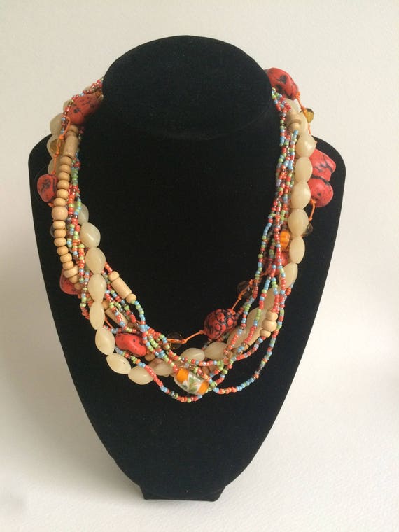 Beautiful and Unique Es Mor Beaded Necklace - image 1