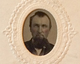 Antique Tintype of Man with Bushy Goatee