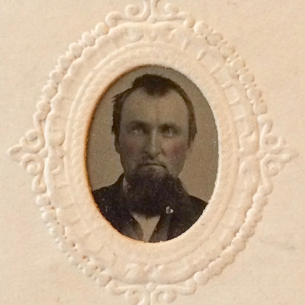 Antique Tintype of Man with Bushy Goatee