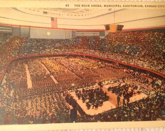 Vintage Postcard of The Main Arena, Municpal Auditorium, Kansas City, MO>