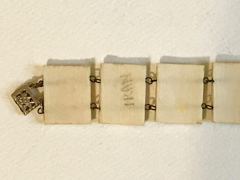 Hand Painted Antique Bone Tile Bracelet