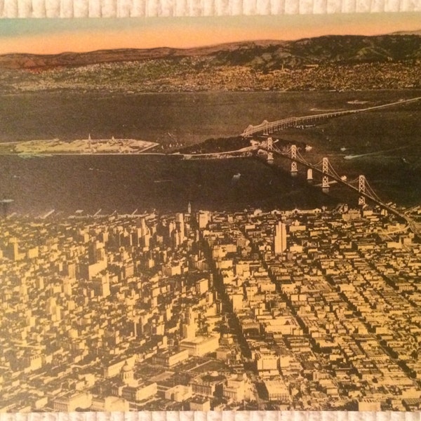 Hand Tinted Photograph Postcard of San Francisco