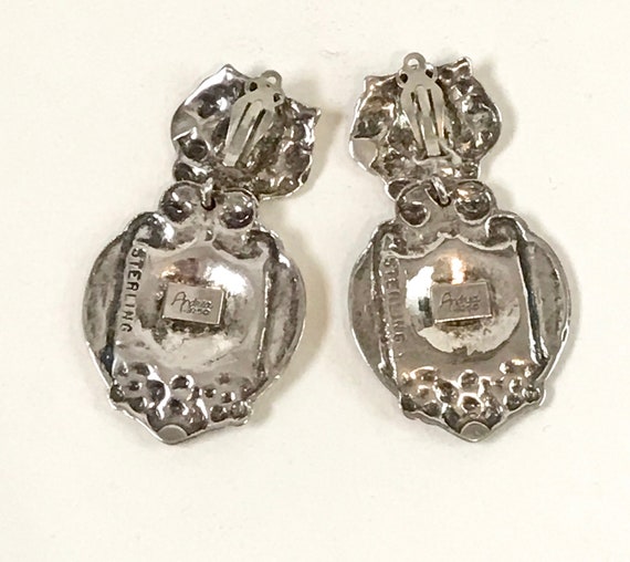 Monogrammed Sterling Victorian Revival  Earrings - image 3
