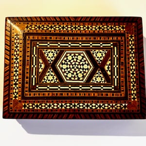 Intricate Marquetry Wooden Box