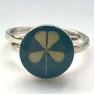 Unique Vintage Sterling 4 Leaf Clover Ring