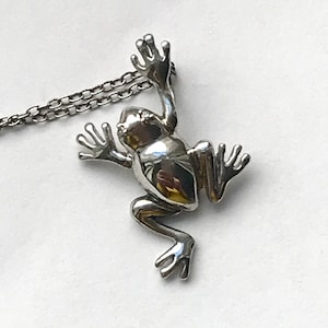 Charming Sterling Silver Frog Necklace