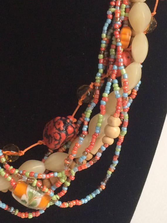 Beautiful and Unique Es Mor Beaded Necklace - image 3