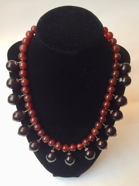 Onyx and Carnelian Radiant Necklace - image 1
