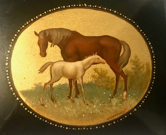 Beautiful Hand Painted Russian Lacquer Box