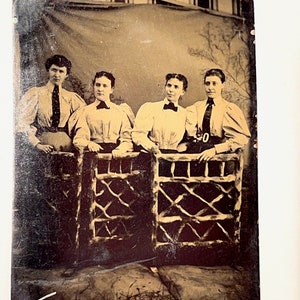 Fantastic Tintype of Young Suffragists