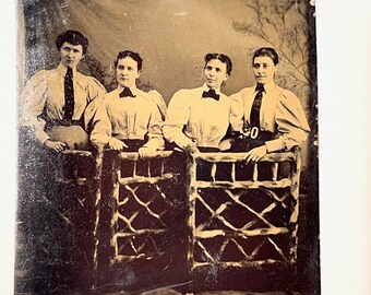 Fantastic Tintype of Young Suffragettes