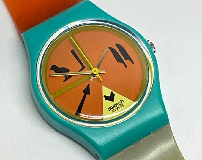 Vintage Ladies Swatch Watch Horus LL101 FHL 1986 Orange - Etsy