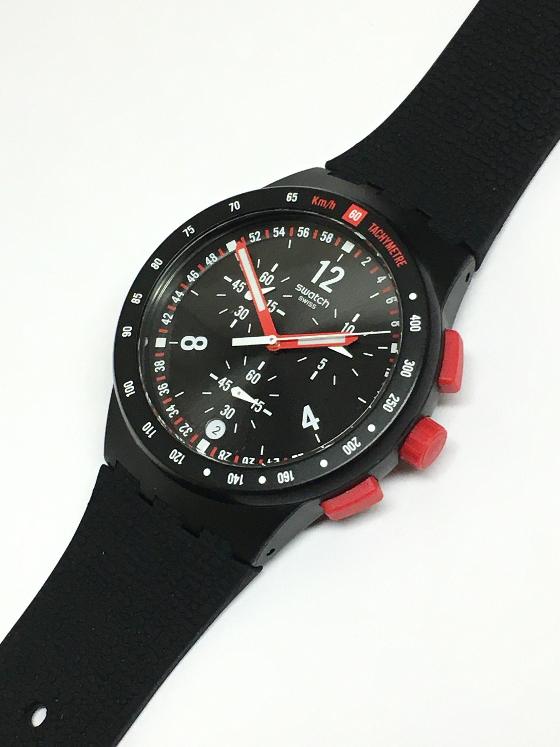 Swatch Horloge Nieuwe Chrono Plastic Stand Hall SUSB411 Zwart | Etsy België