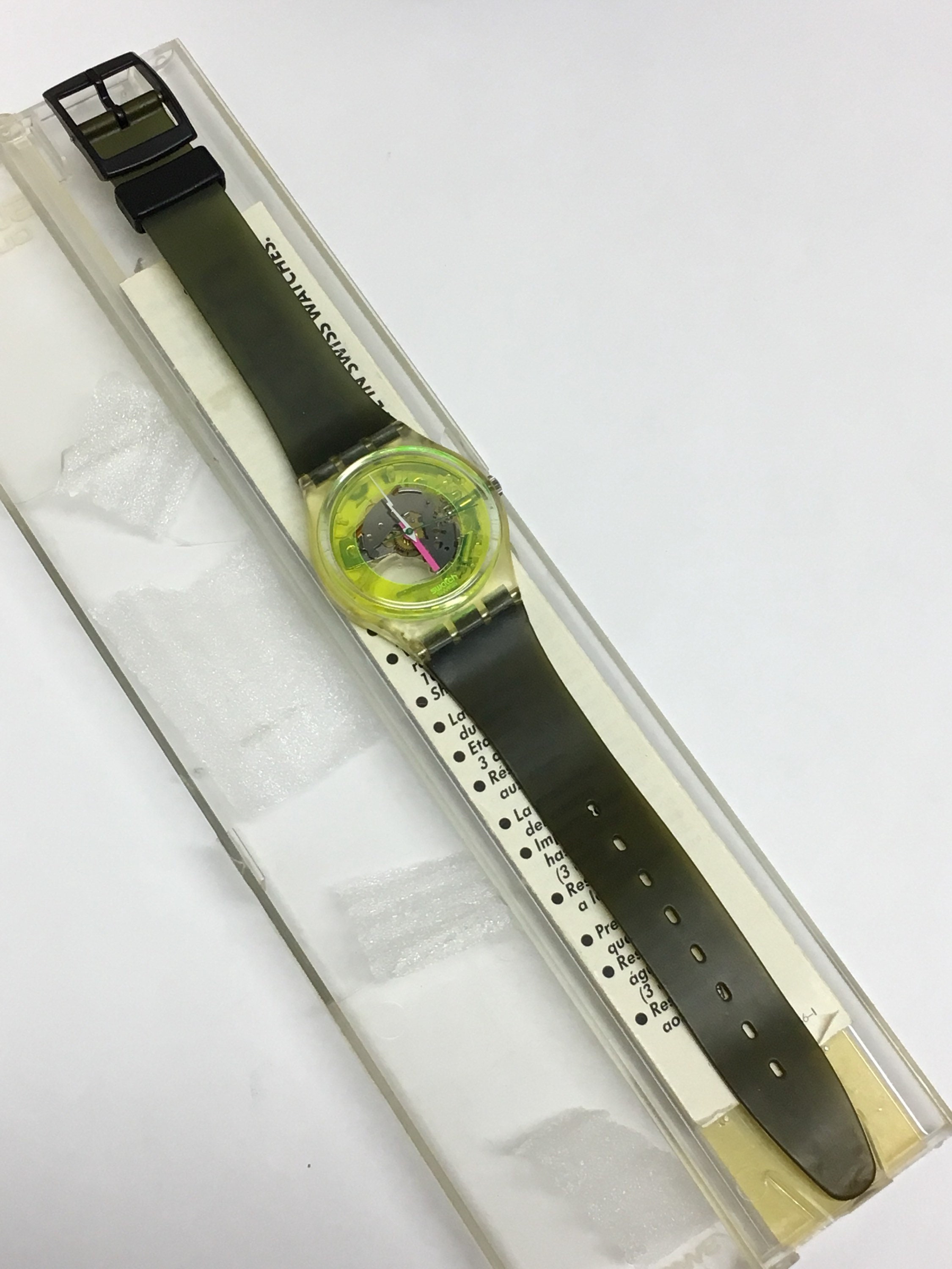 Vintage Swatch Watch Techno Sphere GK101 1985 Yellow Face
