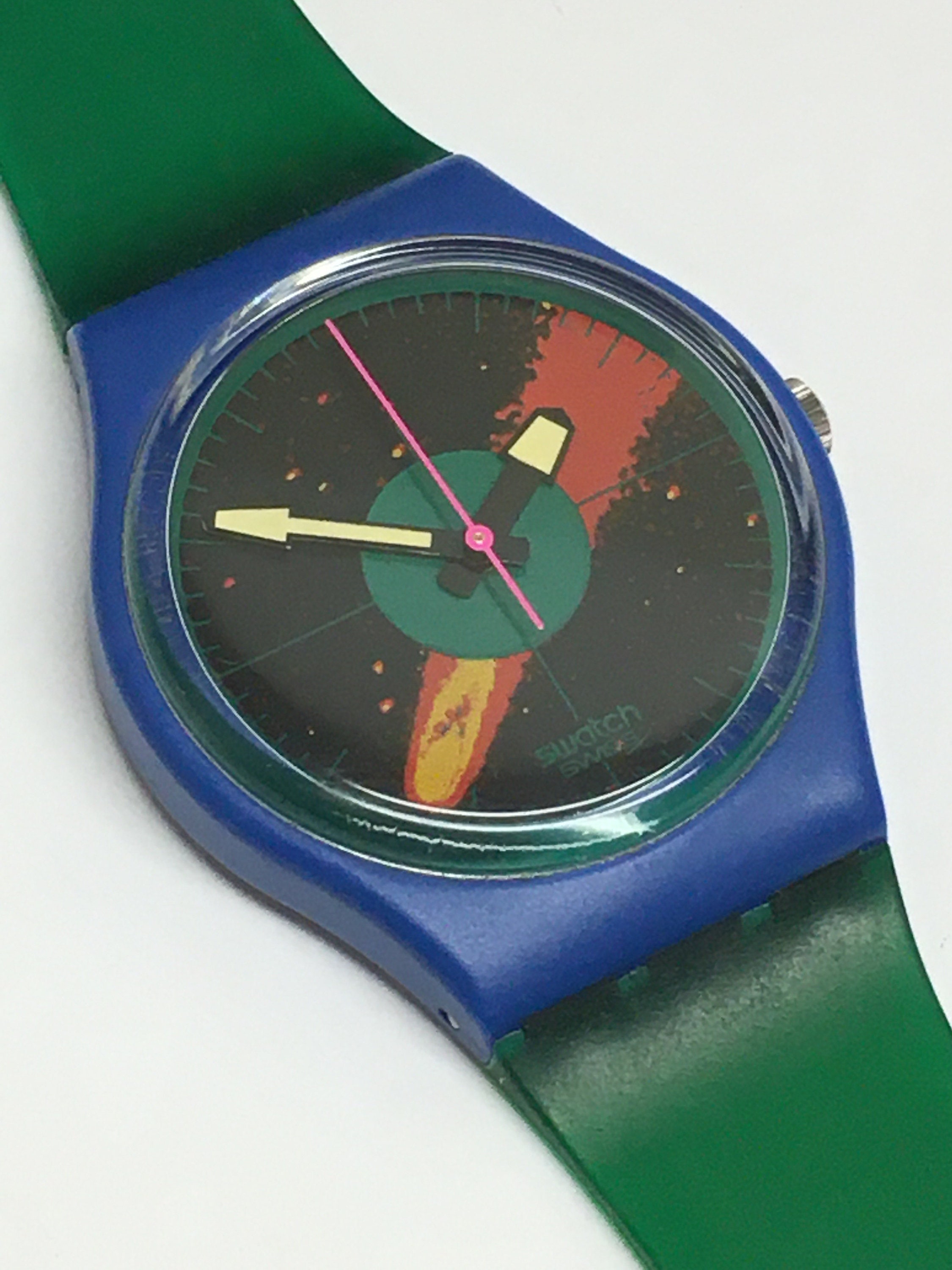 Swatch Watch GS102 COSMIC ENCOUNTER Vintage Swatch Watch Cosmic Encounter GS102 - 1986 Halley main image 4