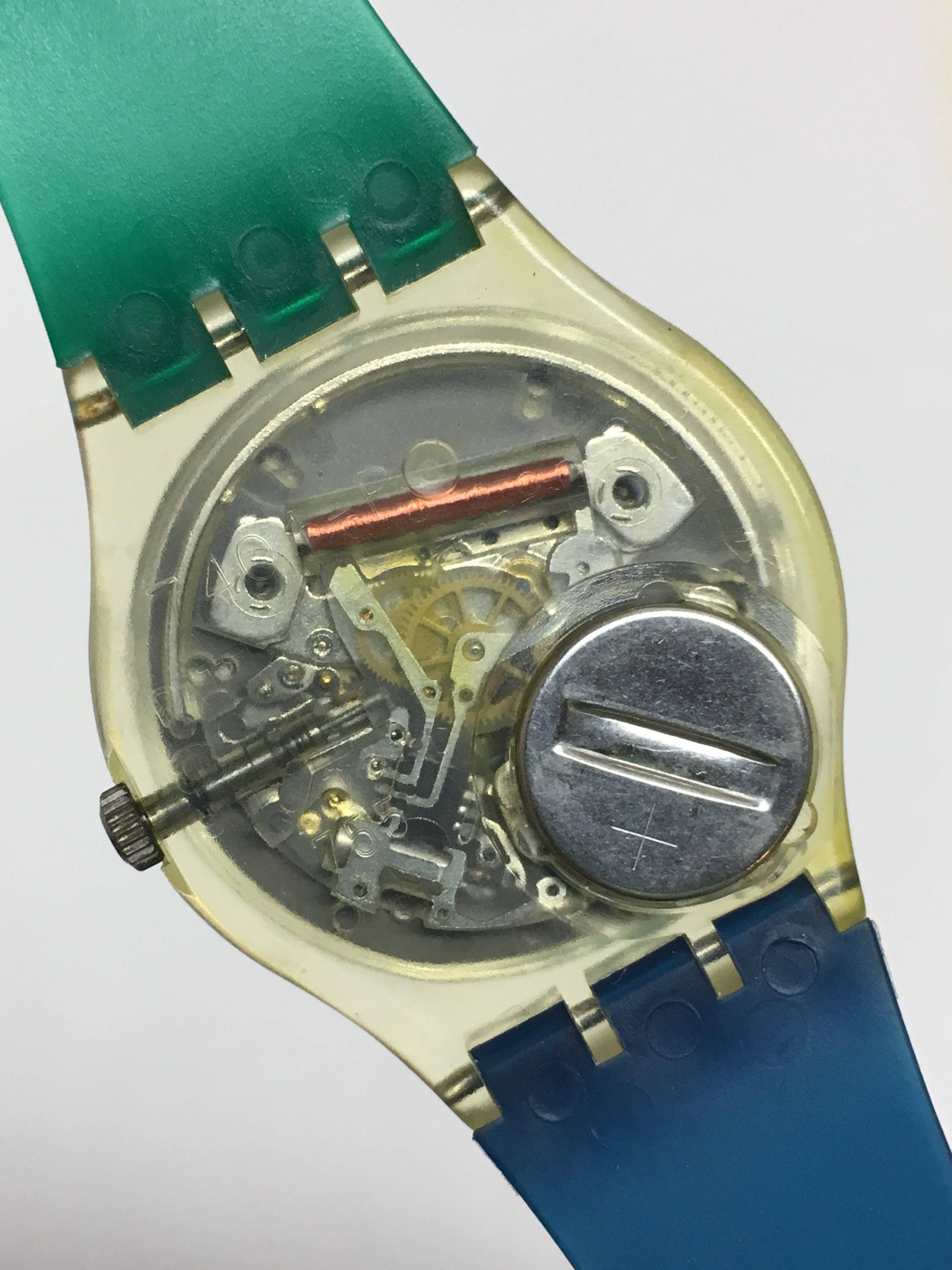 Swatch Watch - GK106 - SKYRACER Vintage Swatch Watch Skyracer GK106 1987 Clear Skeleton  main image 3
