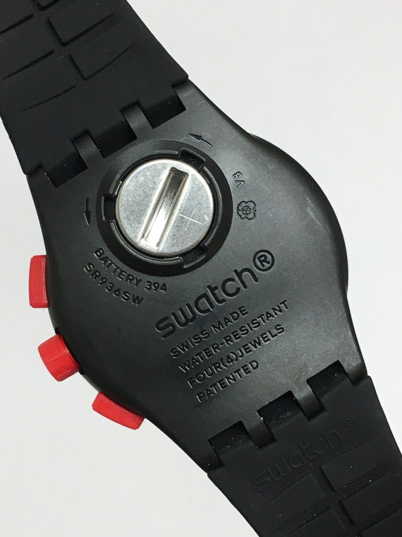 Swatch Watch New Chrono Plastic Stand Hall SUSB411 Bl… Gem