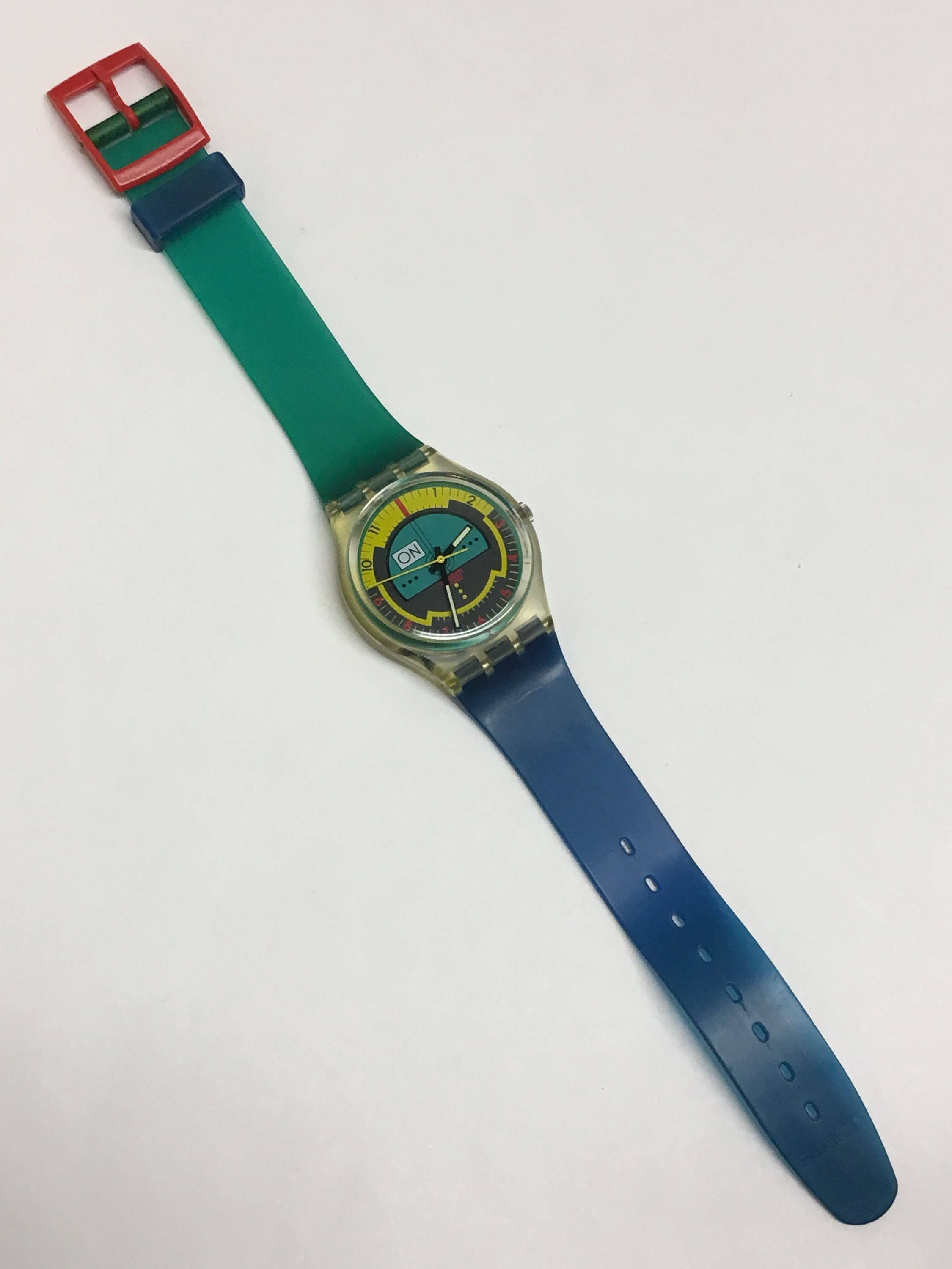 Vintage Swatch Watch Skyracer GK106 1987 Clear Skeleton 