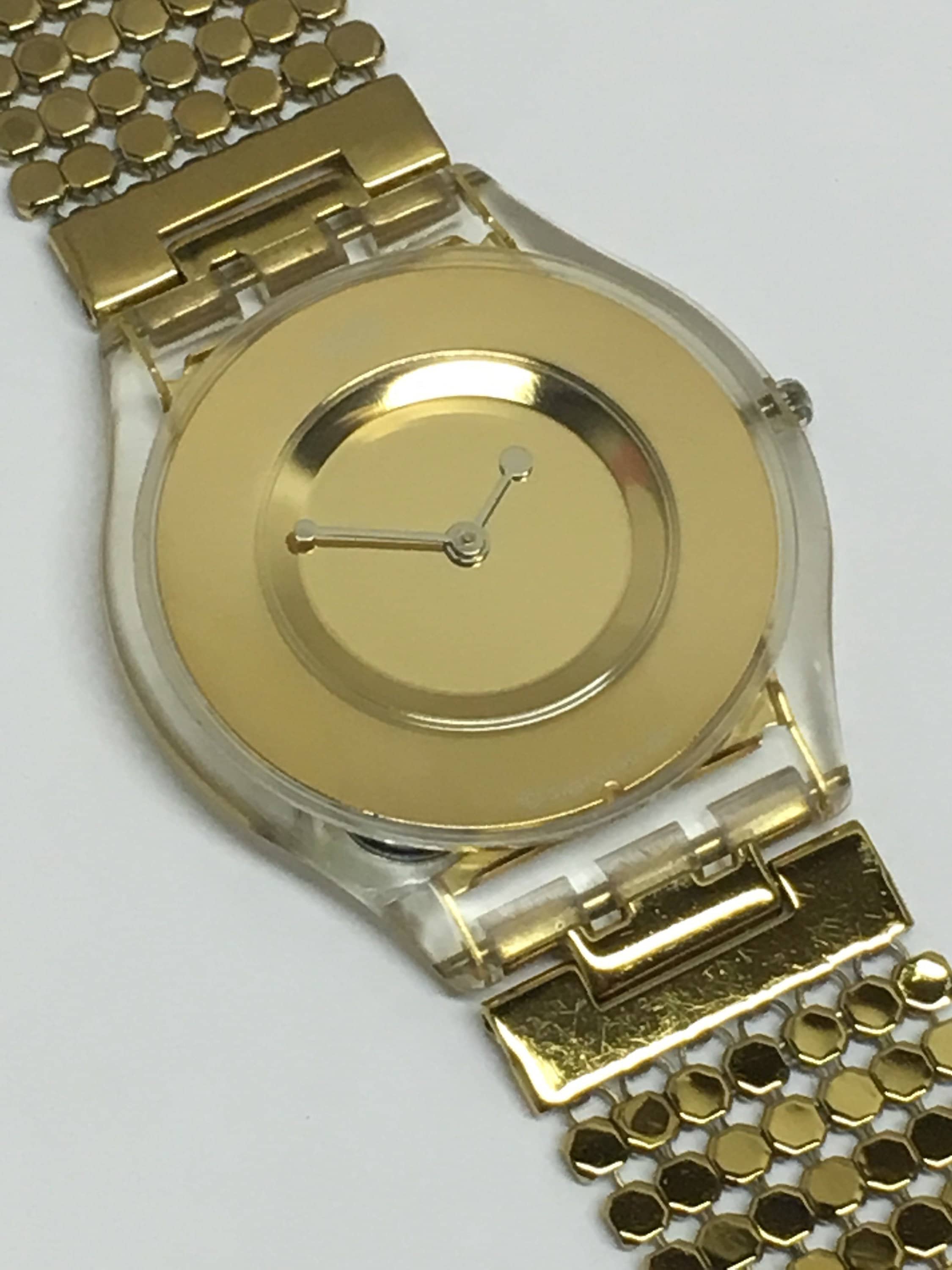 Swatch Watch Vintage Skin Women s Paved in Gold SFK127 2000 2001 Thin Stainless Steel Bands Etsy India