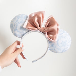 Uszy Minnie w kolorze paisley blue i satyny