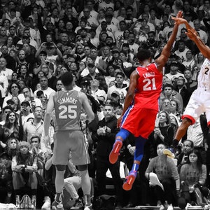Damian Lillard Buzzer Beater Poster Etsy Damian lillard may have just hit the most outrageous playoff buzzer beater in nba history, sinking one from the damn logo to oust oklahoma city. damian lillard buzzer beater poster etsy