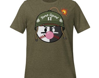 Bomb Squad Baseball Tee – Military Cartoon Baseball Bomb Shirt, Sports Humor Graphic Tee