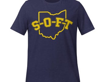 Ohio SOFT Varsity Lettering T-Shirt | Funny Ohio Outline Graphic Tee | Unisex Game Day Shirt