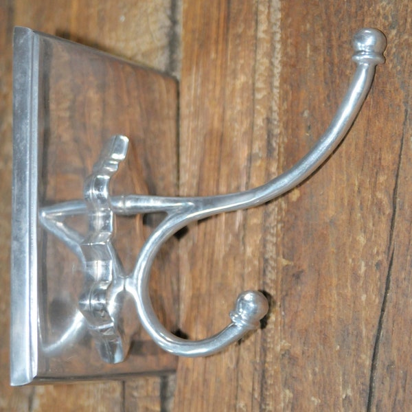 Vintage French Aluminium Coat Hook / Hat Hook / Large or Oversized Porte Manteau - Unusually LARGE and Stylish - FW42