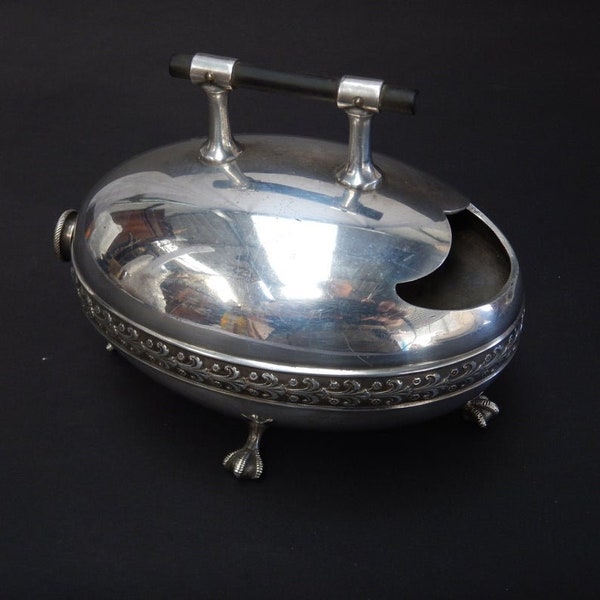 1903 Elkington Silver - Christopher Dresser silver plate spoon warmer - Edwardian English silver plate - S102