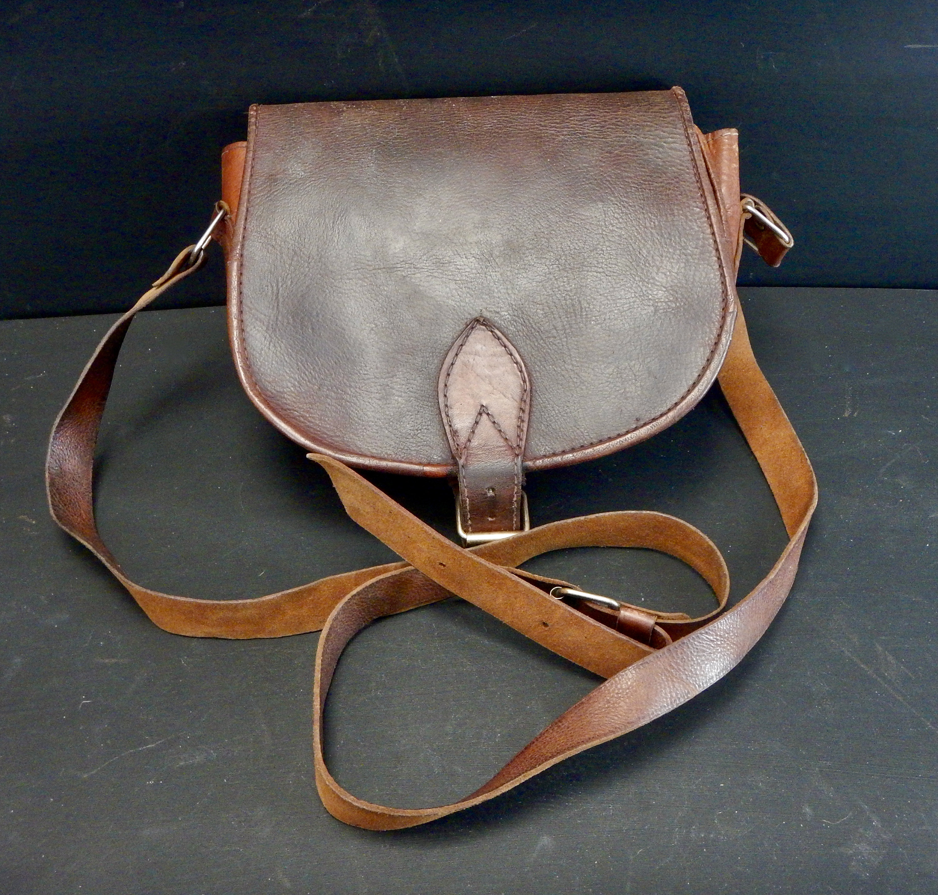 【Special Archives】 60s French vintage French Vintage Leather Cartridge Bag Style - Shoulder Handbag