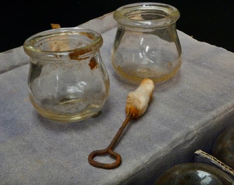 Coffret ancien de bocaux à ventouses en verre - Ventouses anciennes en verre françaises - Bocaux à ventouse médicaux - Thérapie alternative - AQ67