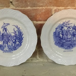 Ein Paar Antike Nord Hamage & Moulin des Loups im CHINOISES Geisha Muster - PL002
