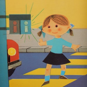 Französische Verkehrssicherheitsposter - 1970er Jahre Lehrmittel oder Innenarchitektur-Herzstück - Helle Farben - Siebener Set - FW34
