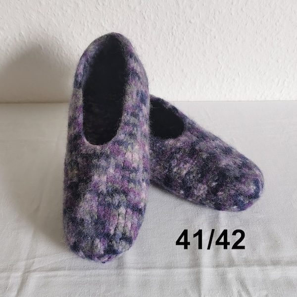 Filzpuschen Gr. 41/42, Filzschuhe, Hüttenschuhe, Schuhe gefilzt