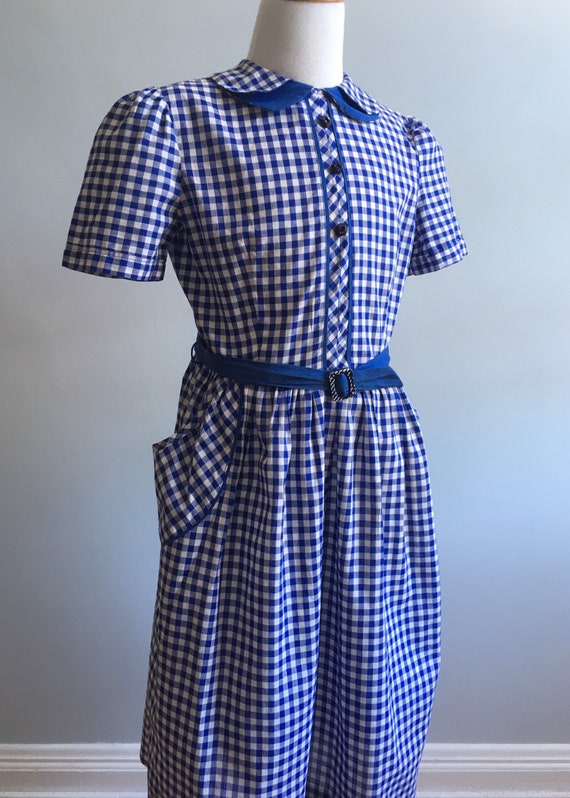 Vintage 50’s Gingham Shirtwaist Girl’s Dress - image 1