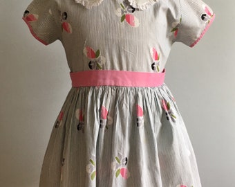 Late 50’s Girl’s Vintage Pin Striped Dress