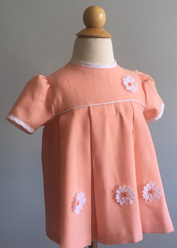 Girl’s Vintage 60’s Dress with Dimensional Appliq… - image 1