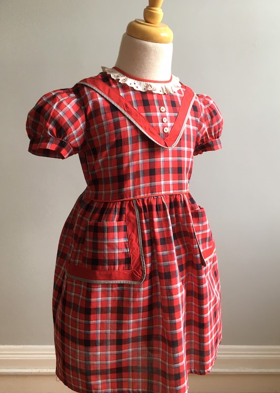 1950’s Schoolgirl Homemade Plaid Dress