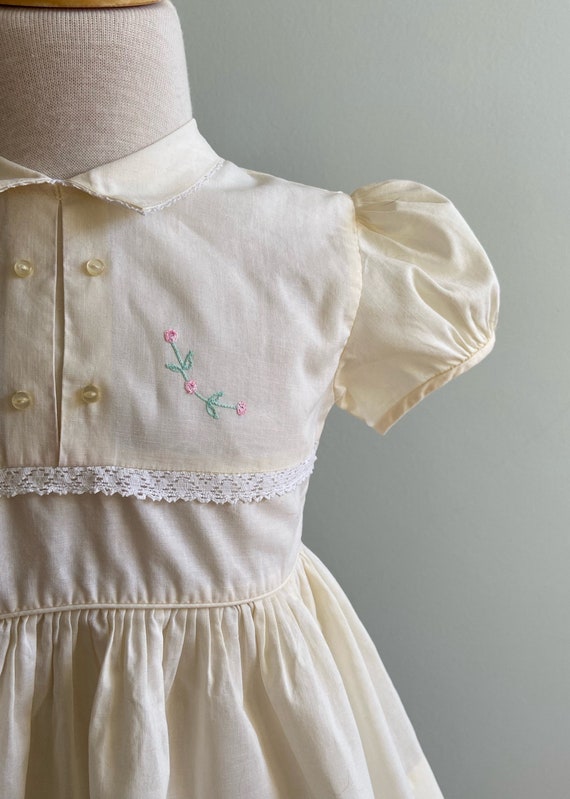 1950’s Vintage Pale Yellow Girl’s Dress - image 3