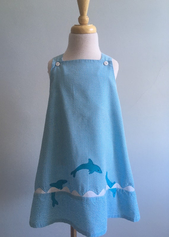 Petit Ami Dolphin Appliquéd Sundress - image 1