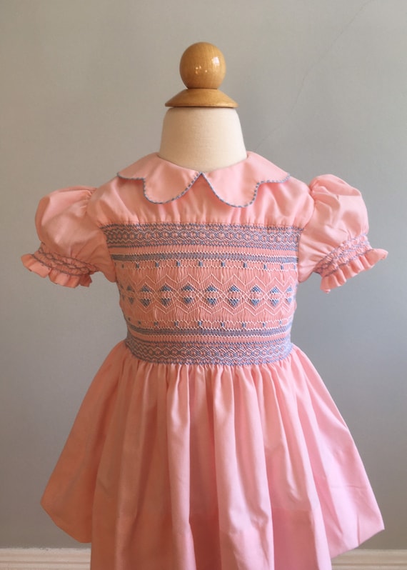 Vintage Girl’s Hand Smocked and Embroidered Dress