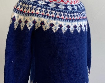 Vintage Kinder Pullover Handgestrickt Nordic Pullover Made in Denmark