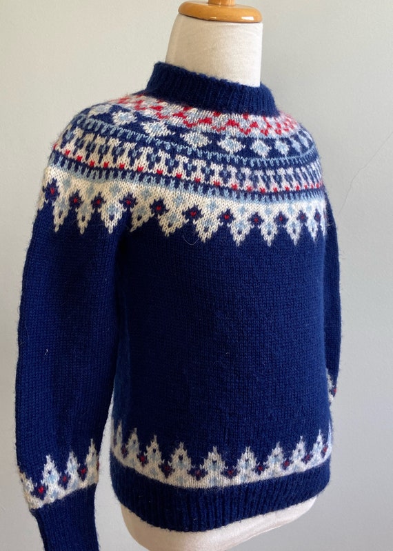 Vintage Child’s Handknit Nordic Sweater Made in De