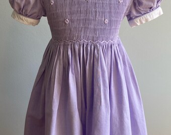 Vintage 90’s French “Pervenche” Hand Smocked Dress