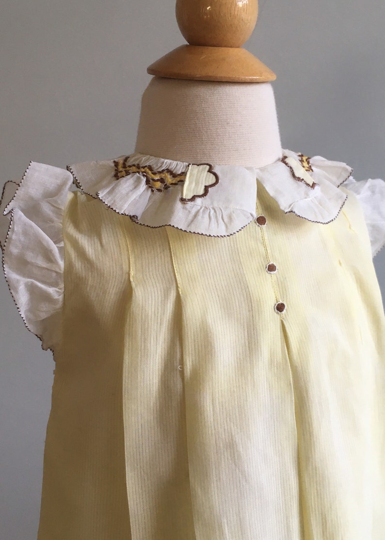 1930s Vintage Girls Dress with Hand Smocked Collar image 6