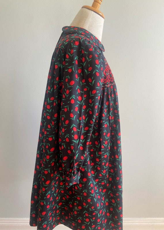 Vintage Girl’s Handsmocked Tulip Print Dress - image 6